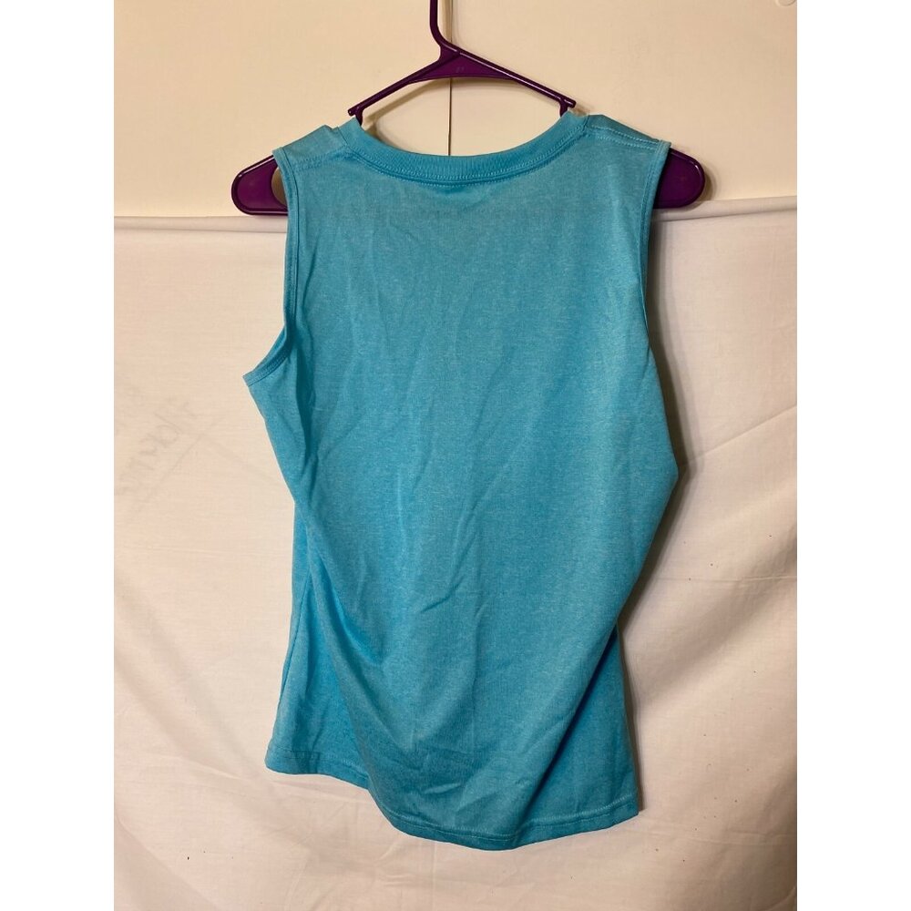 V-neck Teal Gym Tank Top workout Running Women's Medium Classic Normcore - Picture 2 of 2